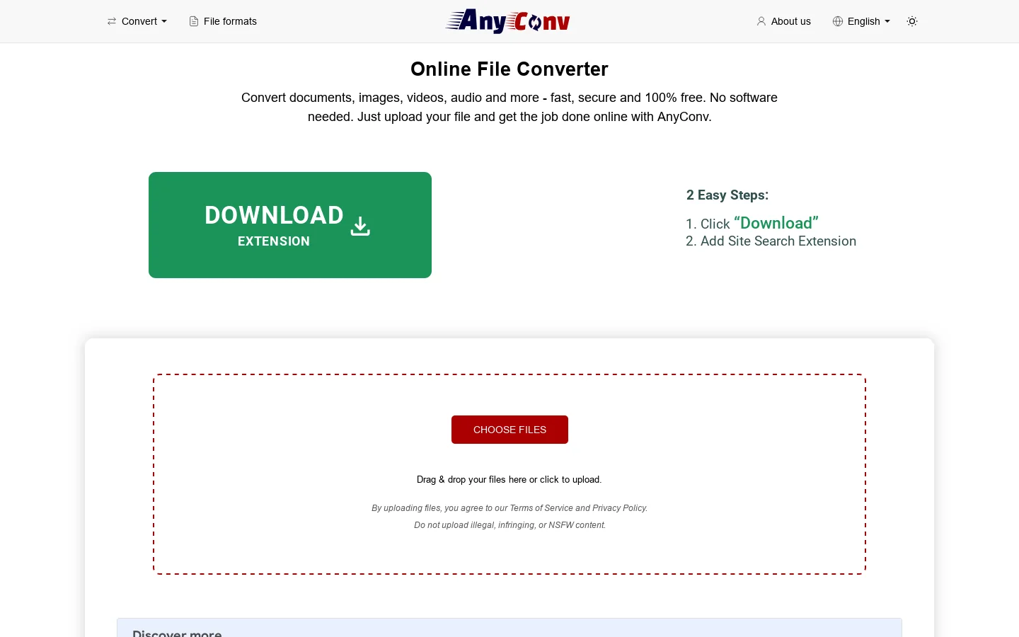AnyConv Homepage screenshot