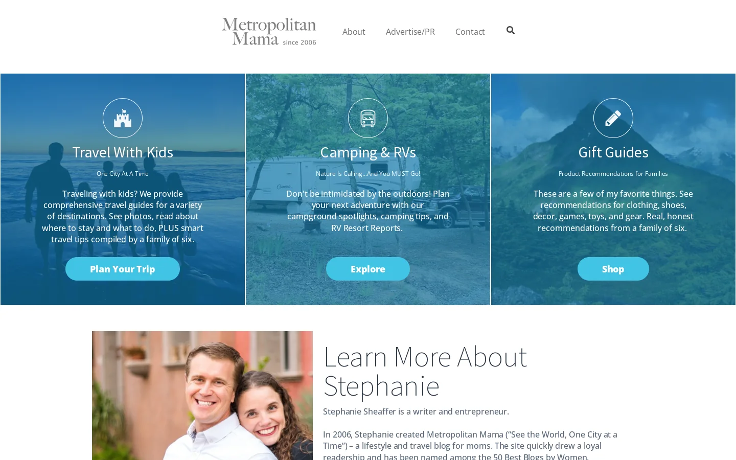 Metropolitan Mama Homepage screenshot