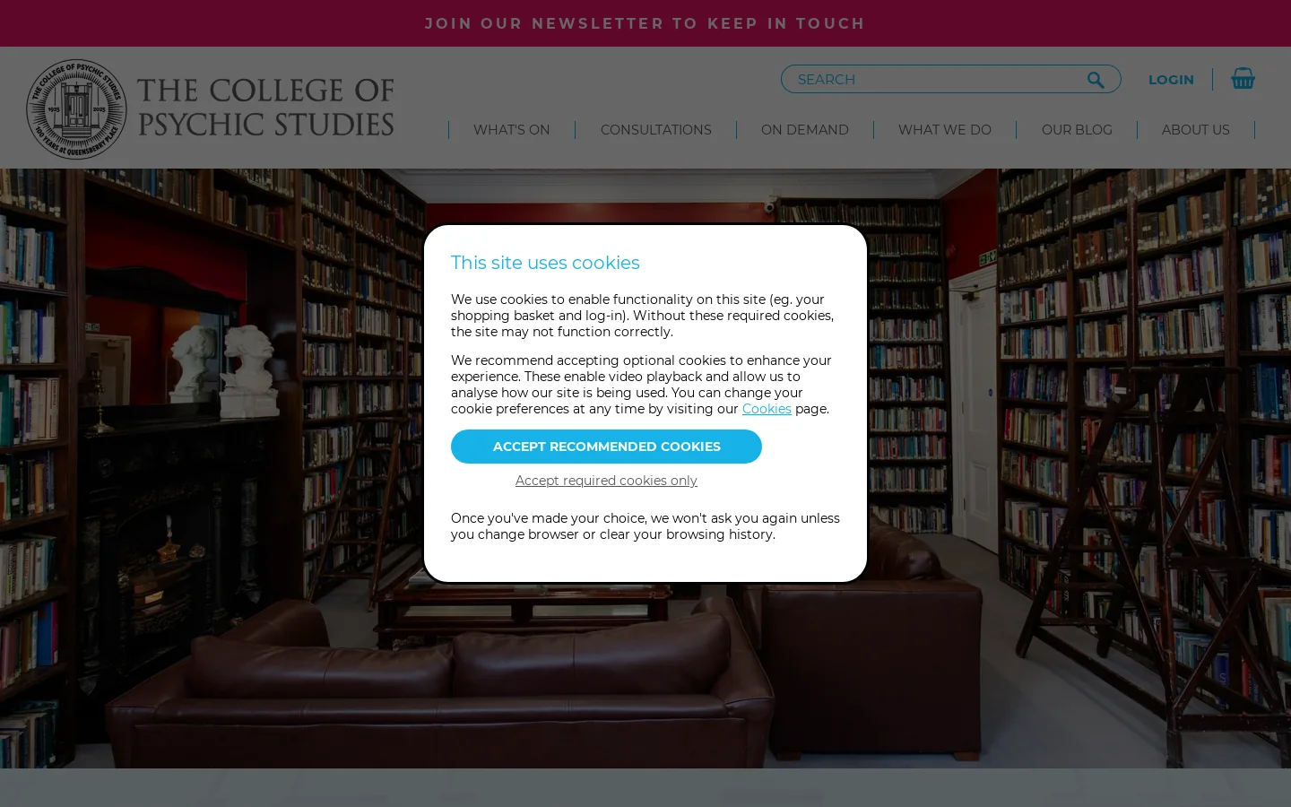 The College of Psychic Studies Homepage screenshot