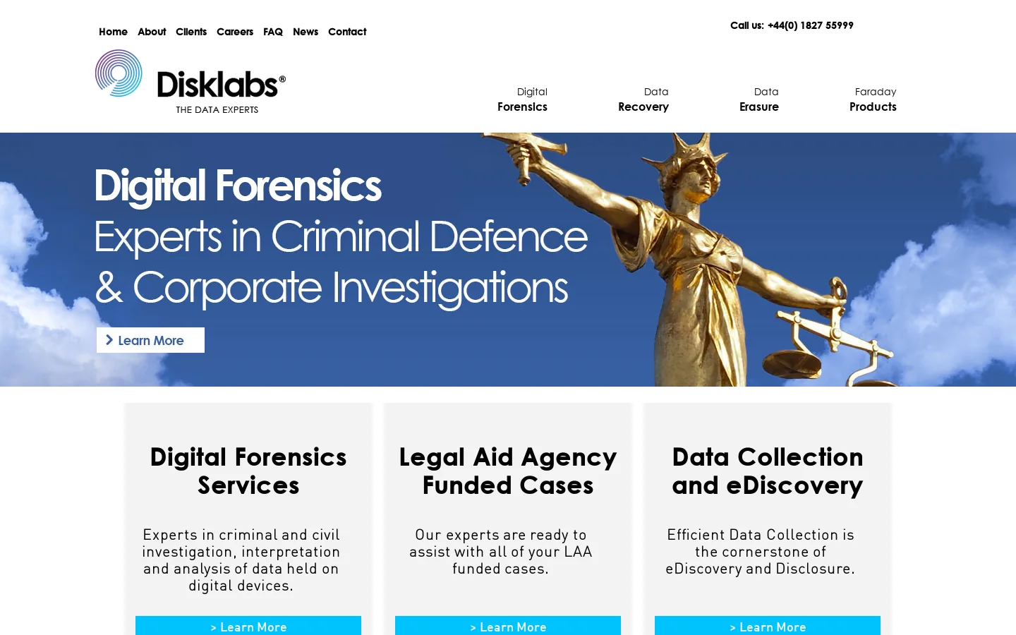 Disklabs Digital Forensics and Data RecoveryDisklabs Digital Forensics and Data Recovery Homepage screenshot