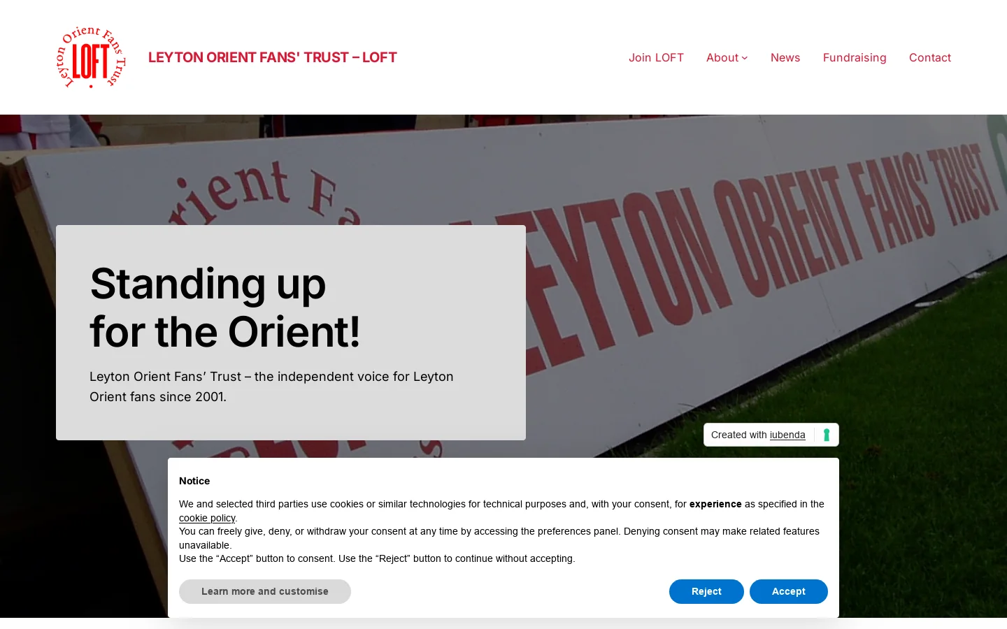 Leyton Orient Fans' Trust Homepage screenshot