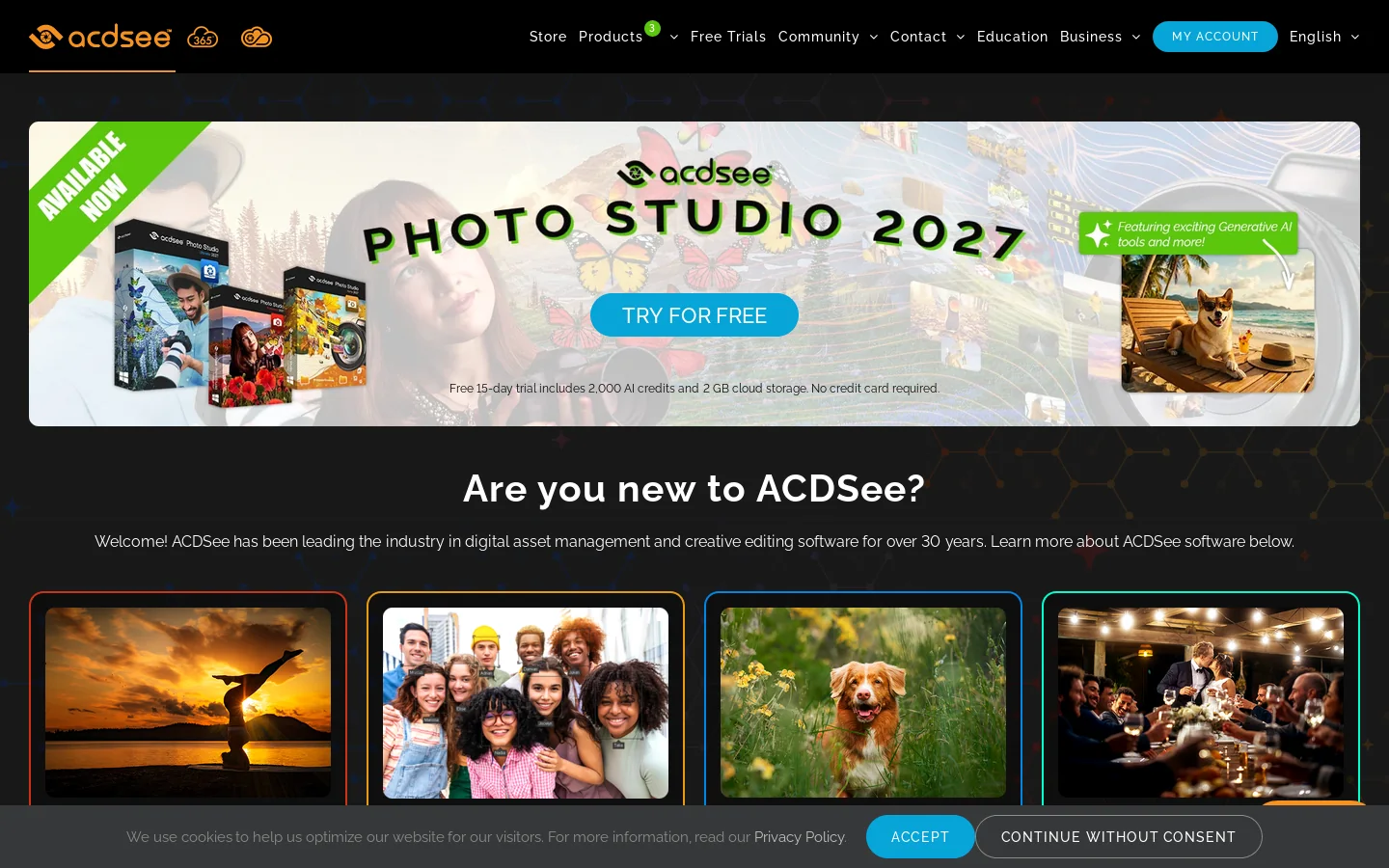 ACDSee Photo Studio Software Homepage screenshot