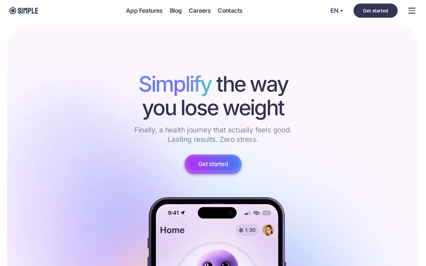 Simple Homepage screenshot