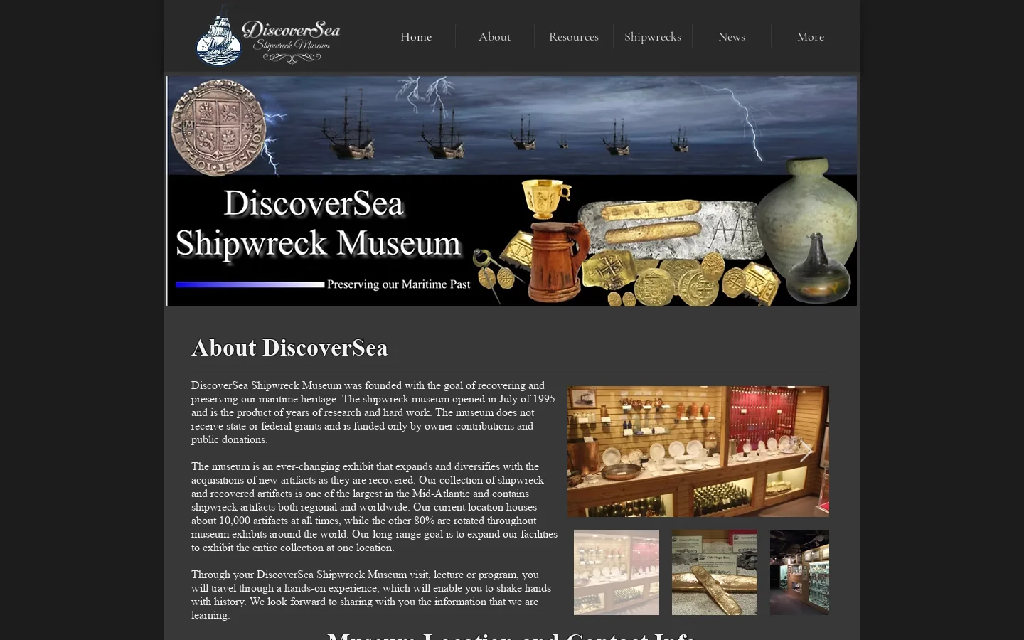 Discoversea Homepage screenshot