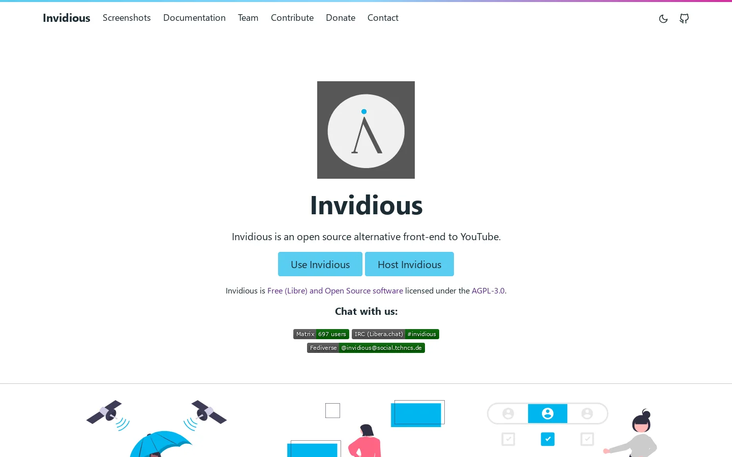 Invidious Homepage screenshot