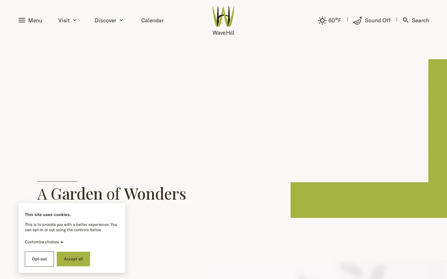 Wave Hill Homepage screenshot