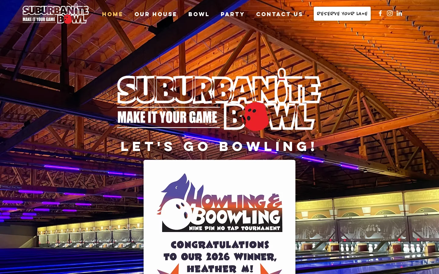 Suburbanite Bowl Homepage screenshot