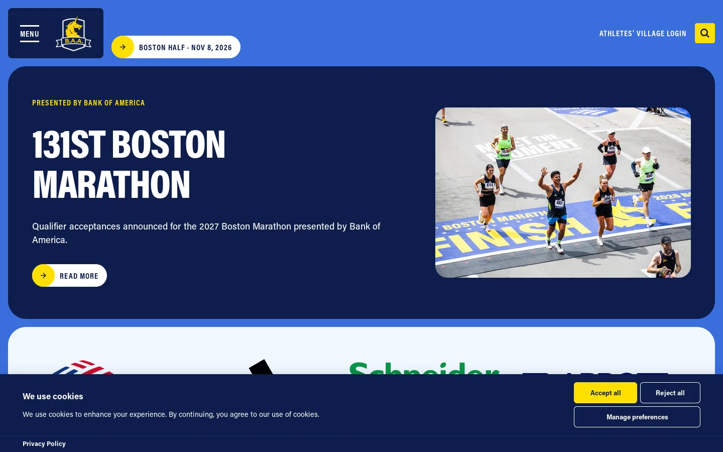Home - Boston Athletic Association Homepage screenshot