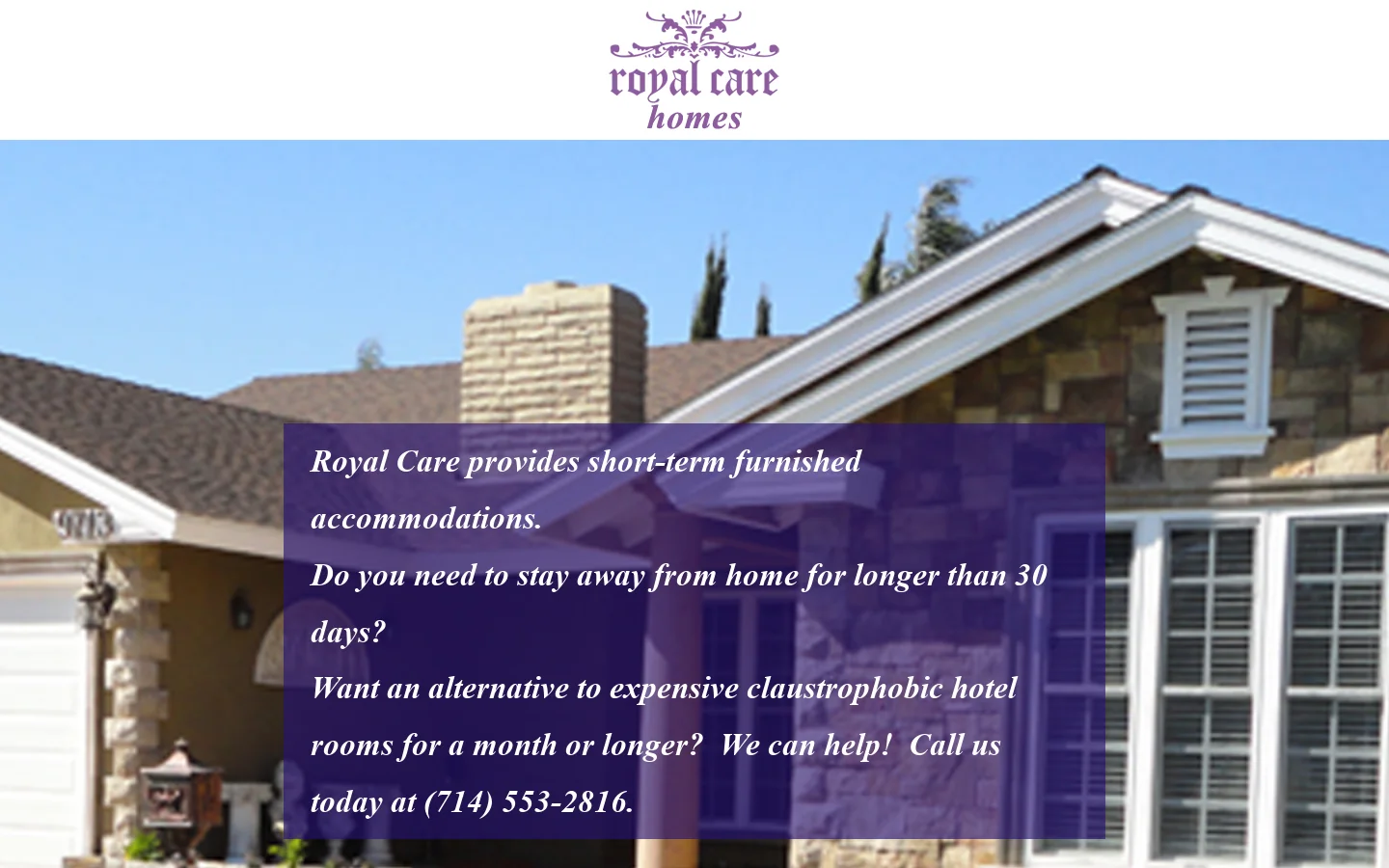 Royal Care Homes Homepage screenshot