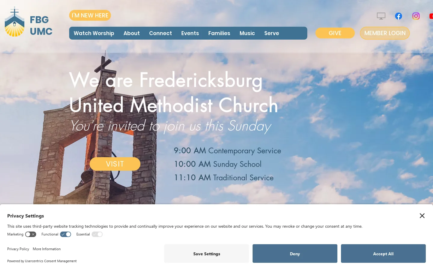 FBGUMC | Fredericksburg United Methodist Church | TX Homepage screenshot