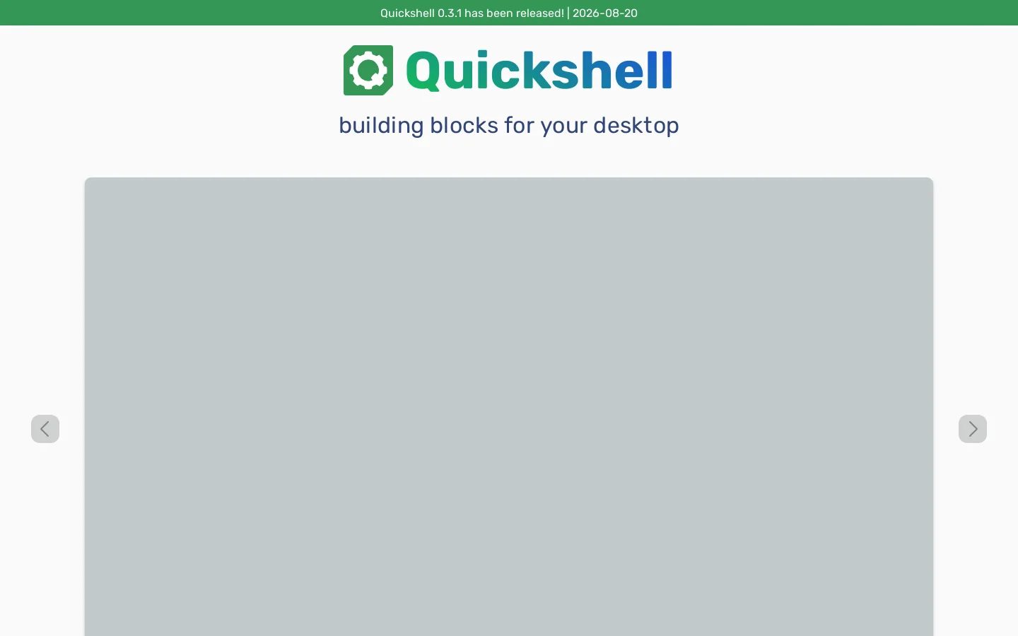 Quickshell Homepage screenshot