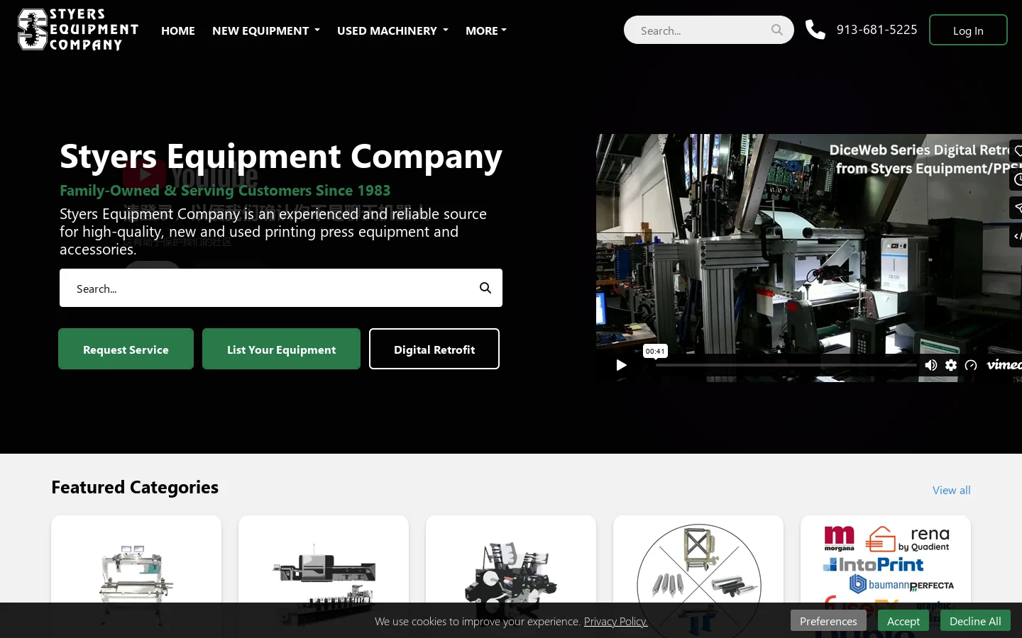 Styers Equipment Company Homepage screenshot