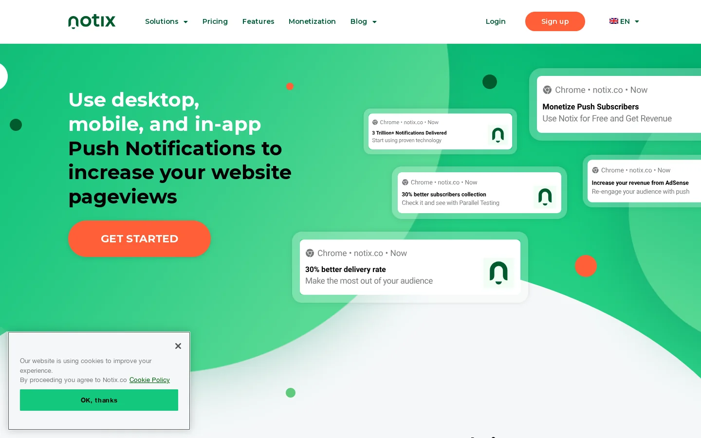 Notix Homepage screenshot