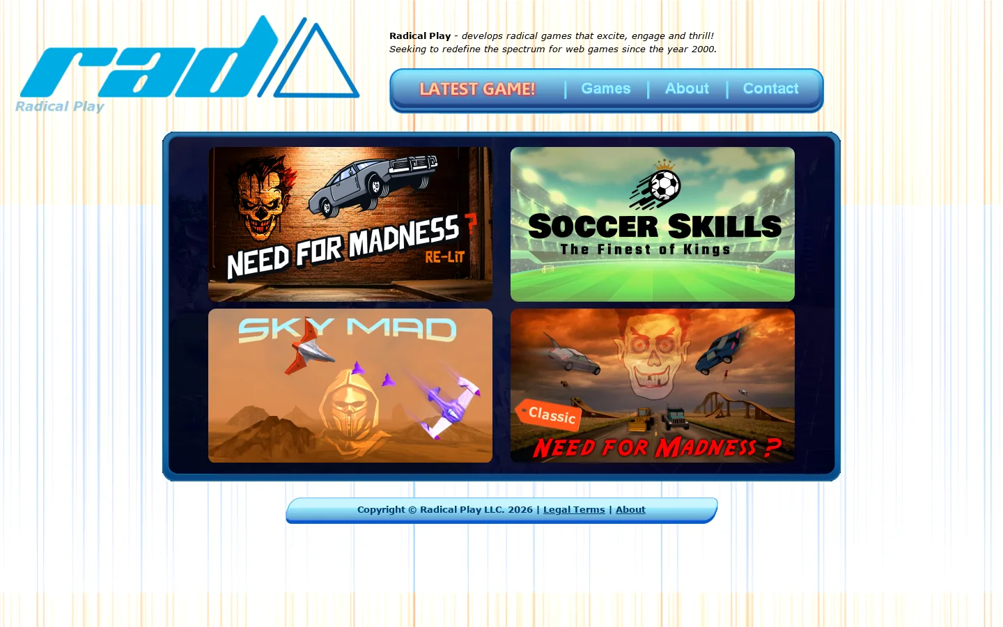 Radical Play Homepage screenshot
