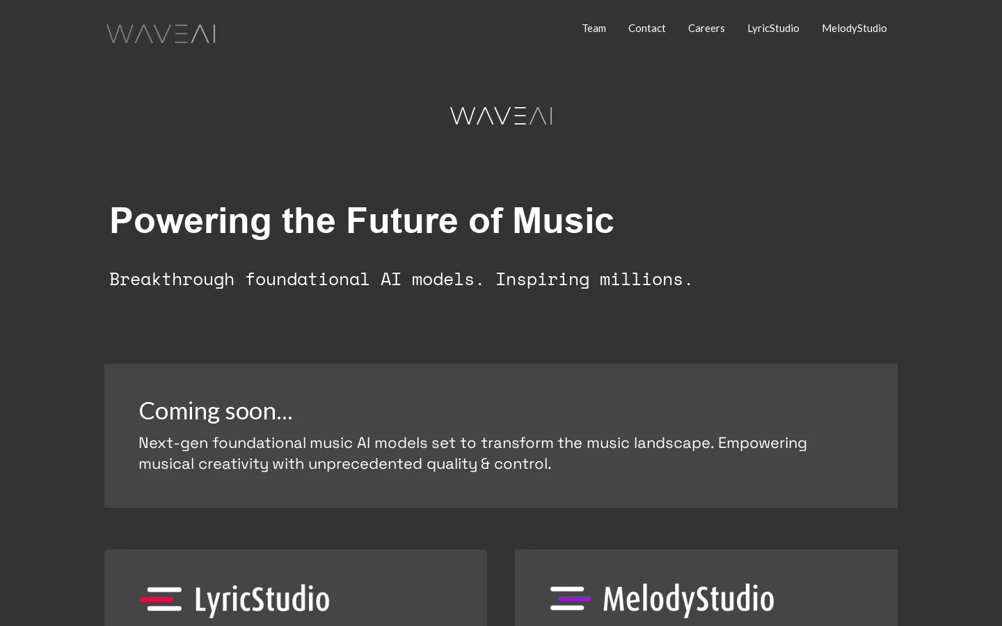 WaveAI Homepage screenshot