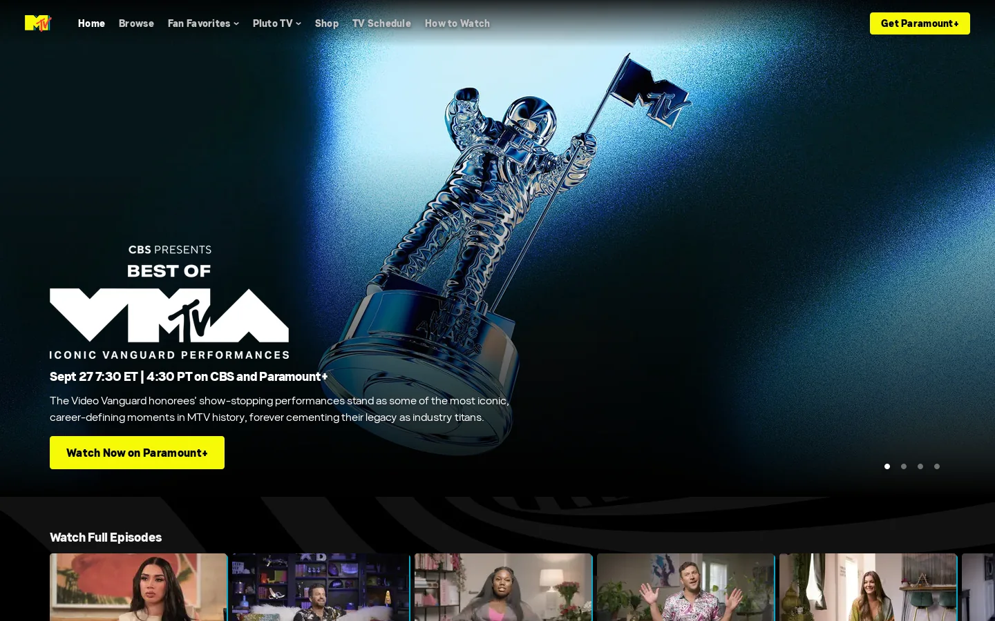 MTV Homepage screenshot