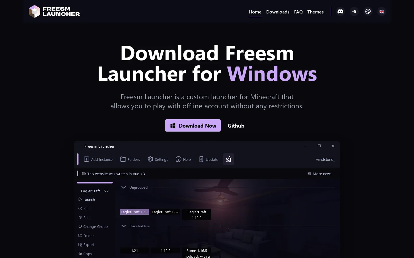 Freesm Launcher Homepage screenshot