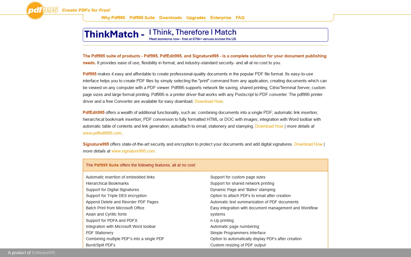 pdf 995 Homepage screenshot