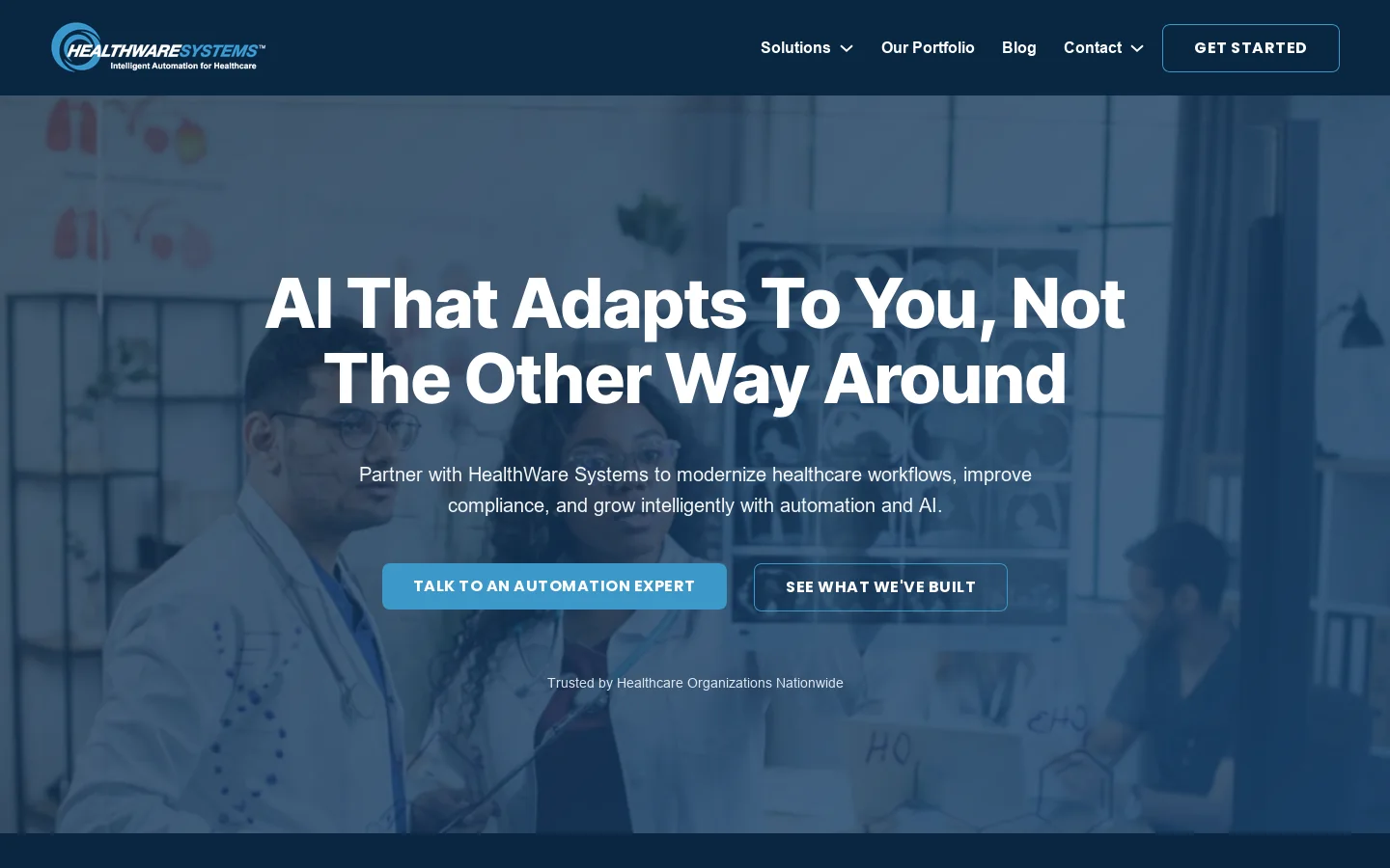 HealthWare Systems Homepage screenshot