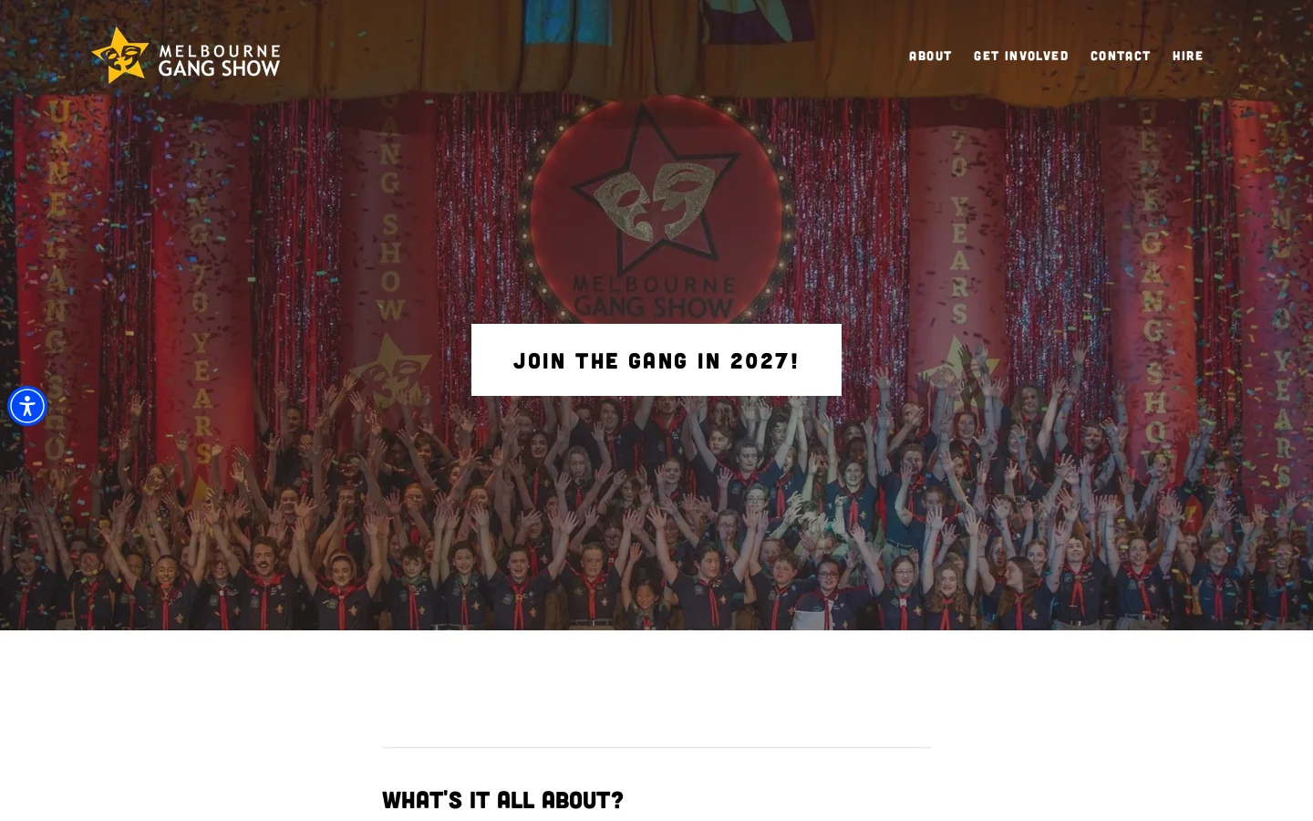 Melbourne Gang Show Homepage screenshot