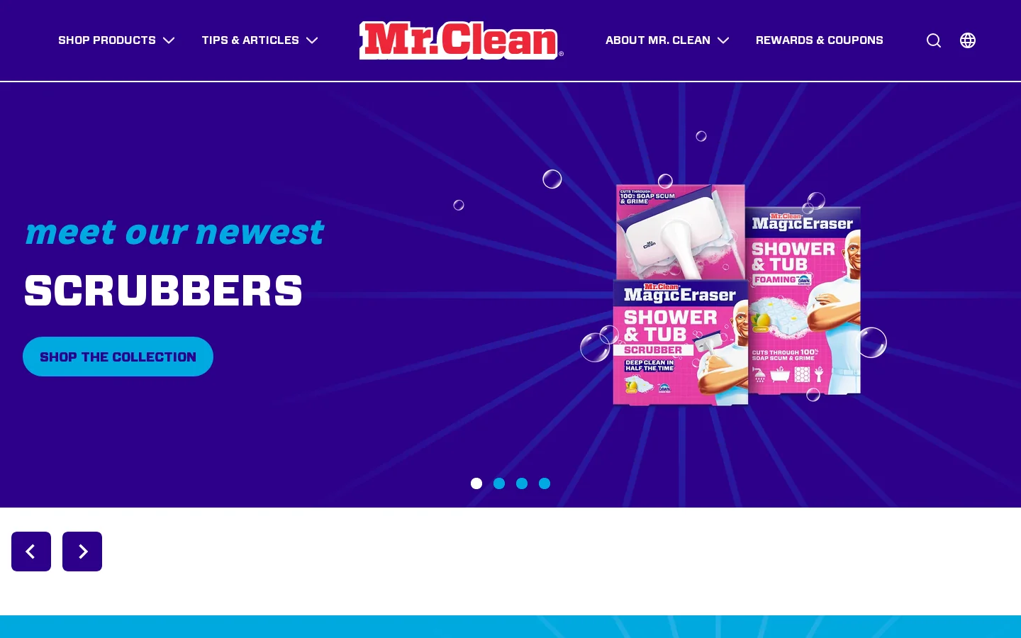 Mr. Clean® Homepage screenshot