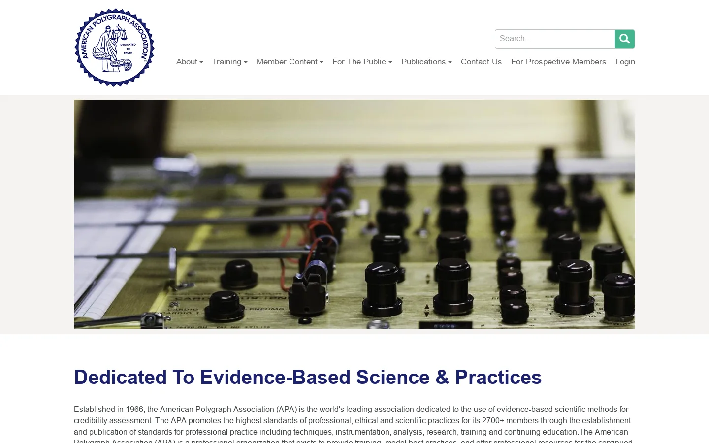 Home - American Polygraph Association Homepage screenshot