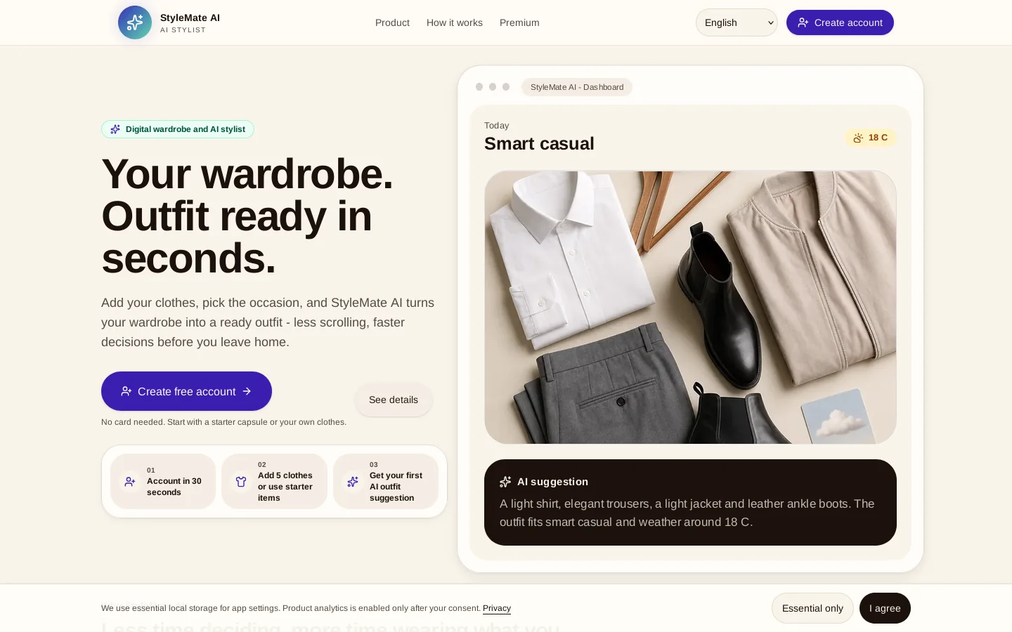 StyleMate AI Homepage screenshot