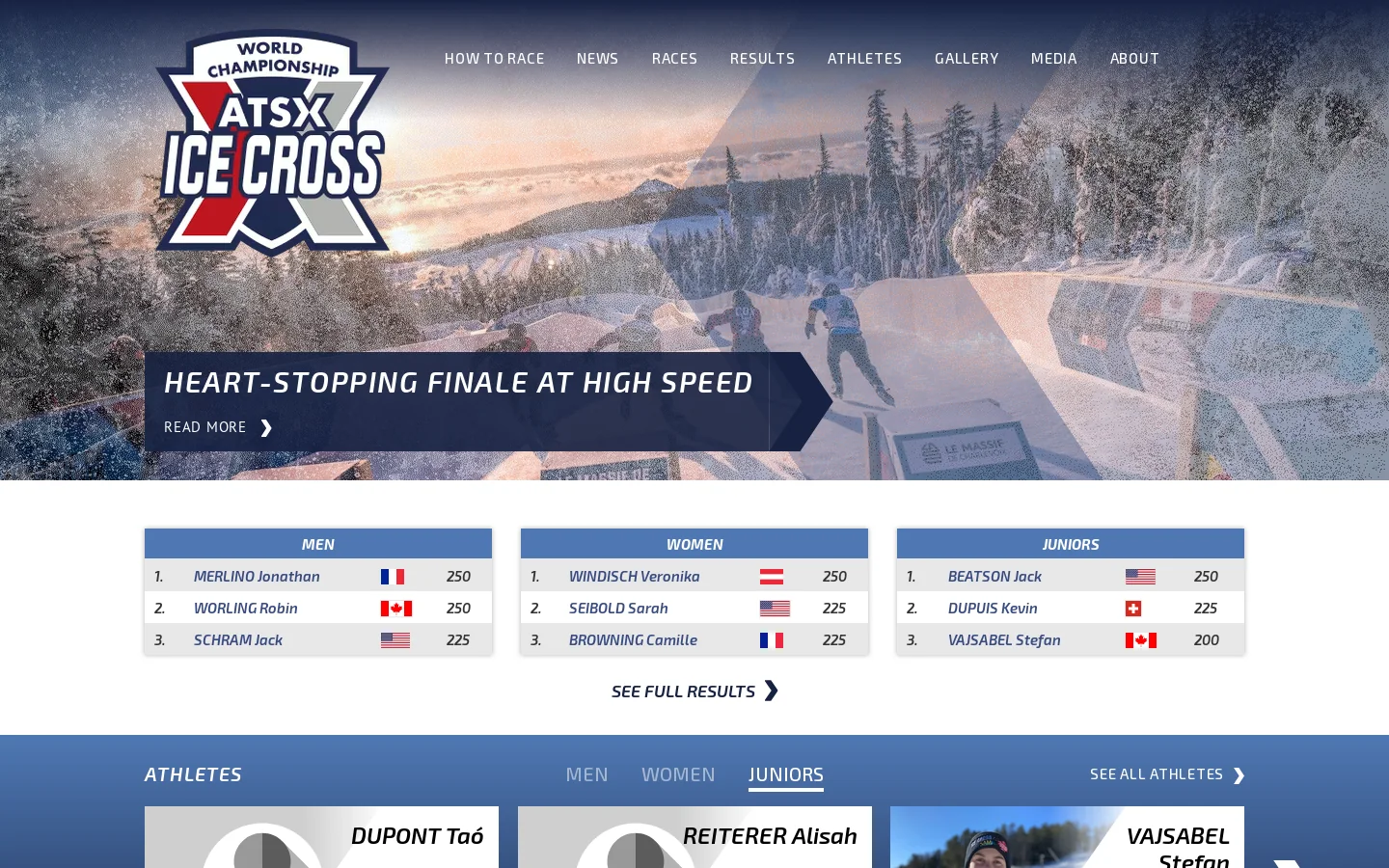 Home - ATSX Ice Cross World Championship - Innsbruck Homepage screenshot