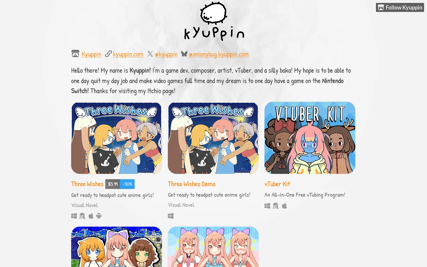 Kyuppin Homepage screenshot