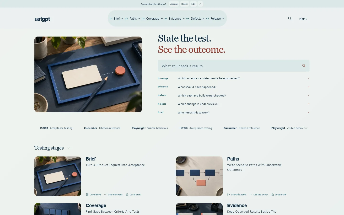 uatgpt Homepage screenshot