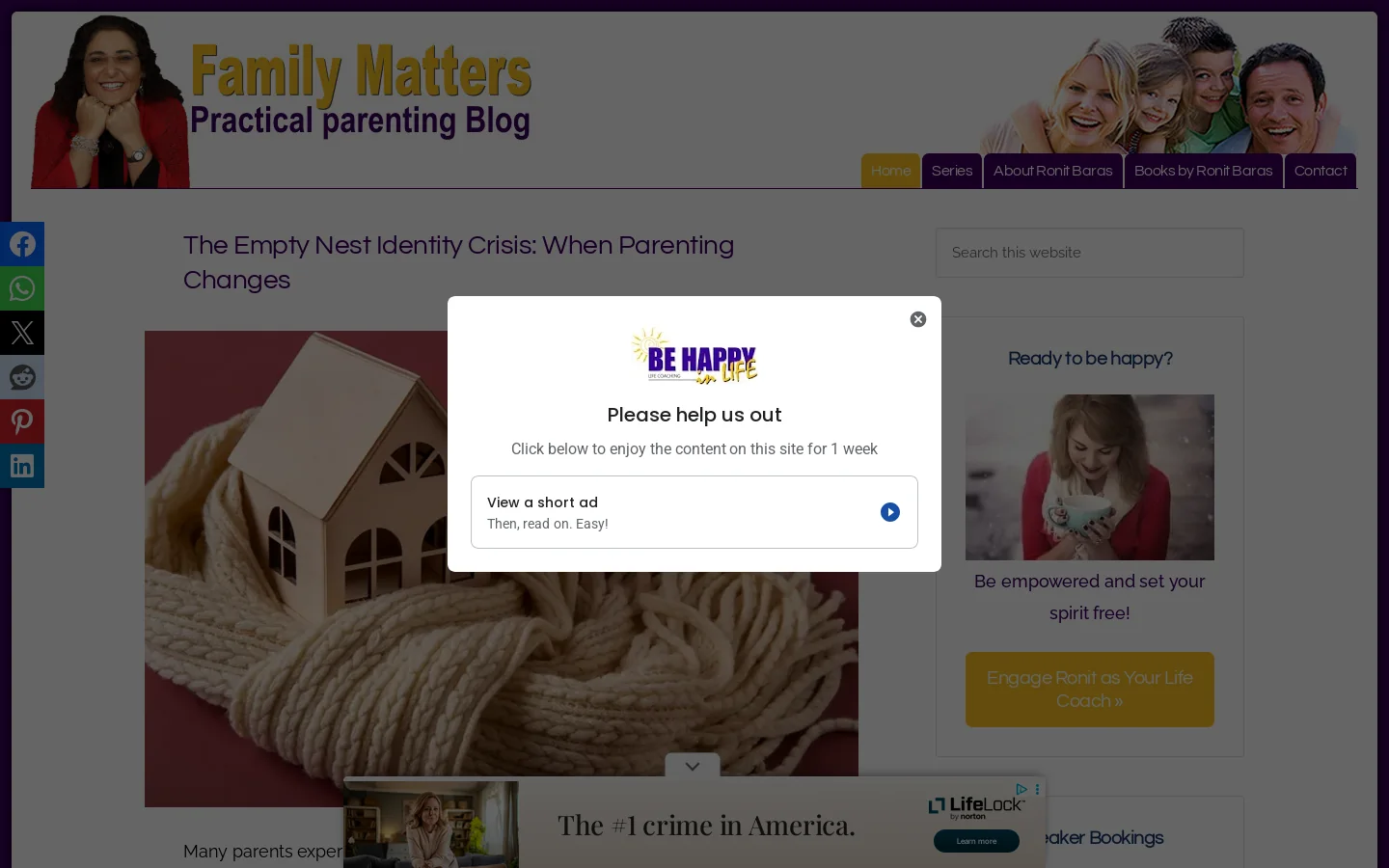 Family Matters: Practical Parenting Blog Homepage screenshot