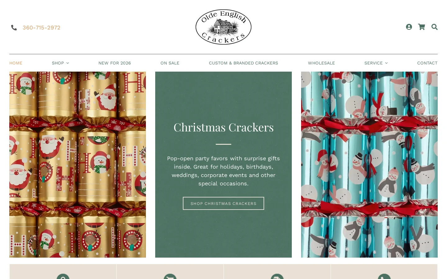 Christmas Crackers | Olde English Crackers | USA Homepage screenshot