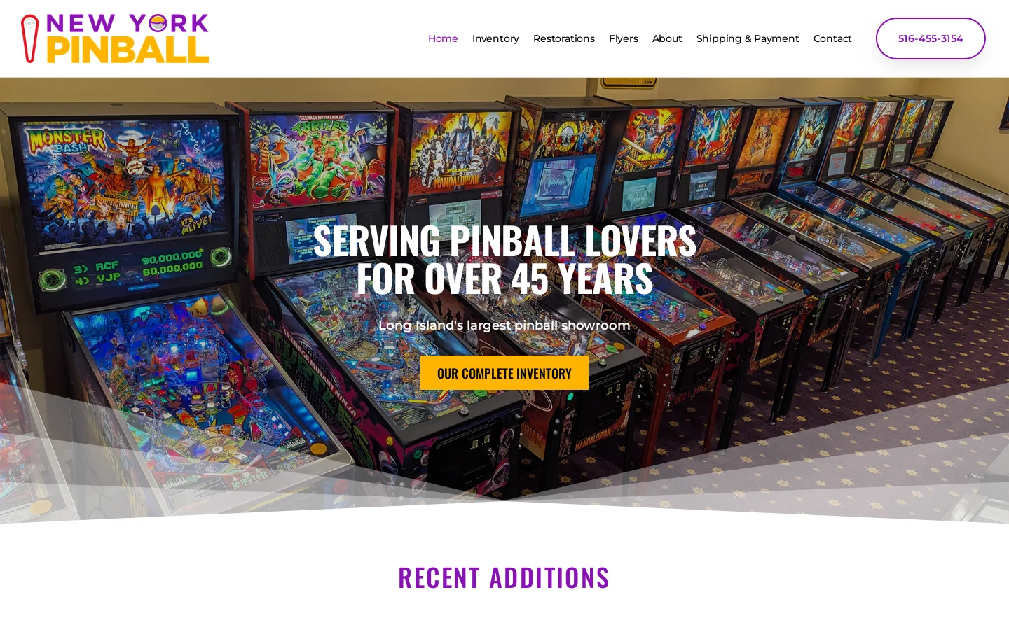 New York Pinball Homepage screenshot