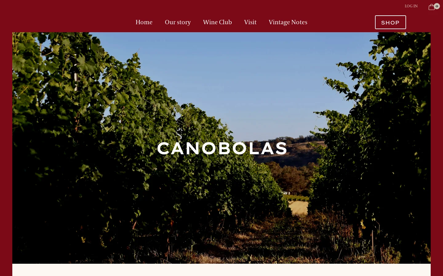 Canobolas Wines Homepage screenshot