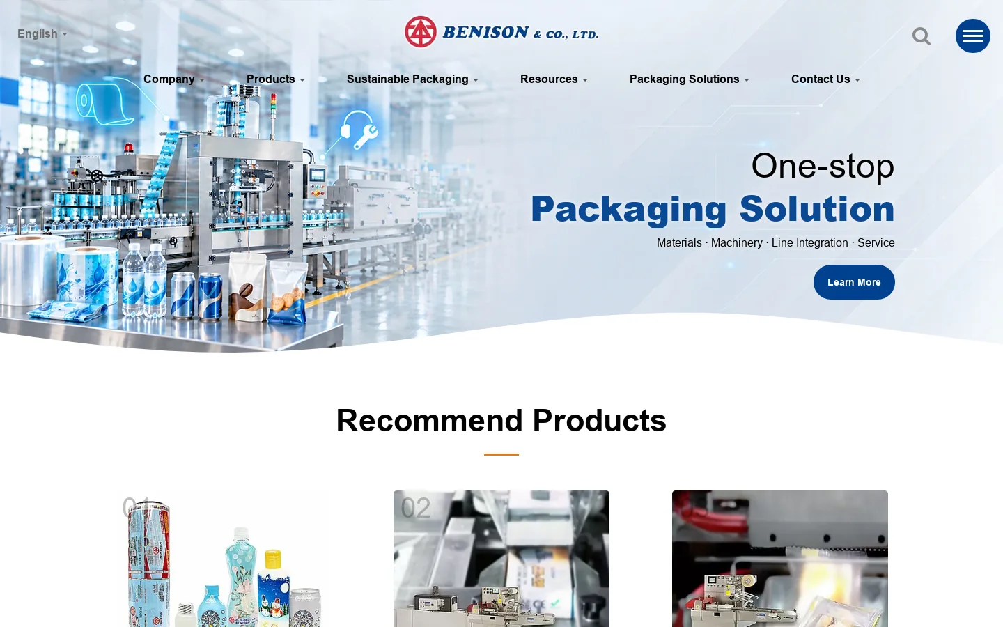 Global Leader in Innovative Packaging Solutions and Machinery Homepage screenshot