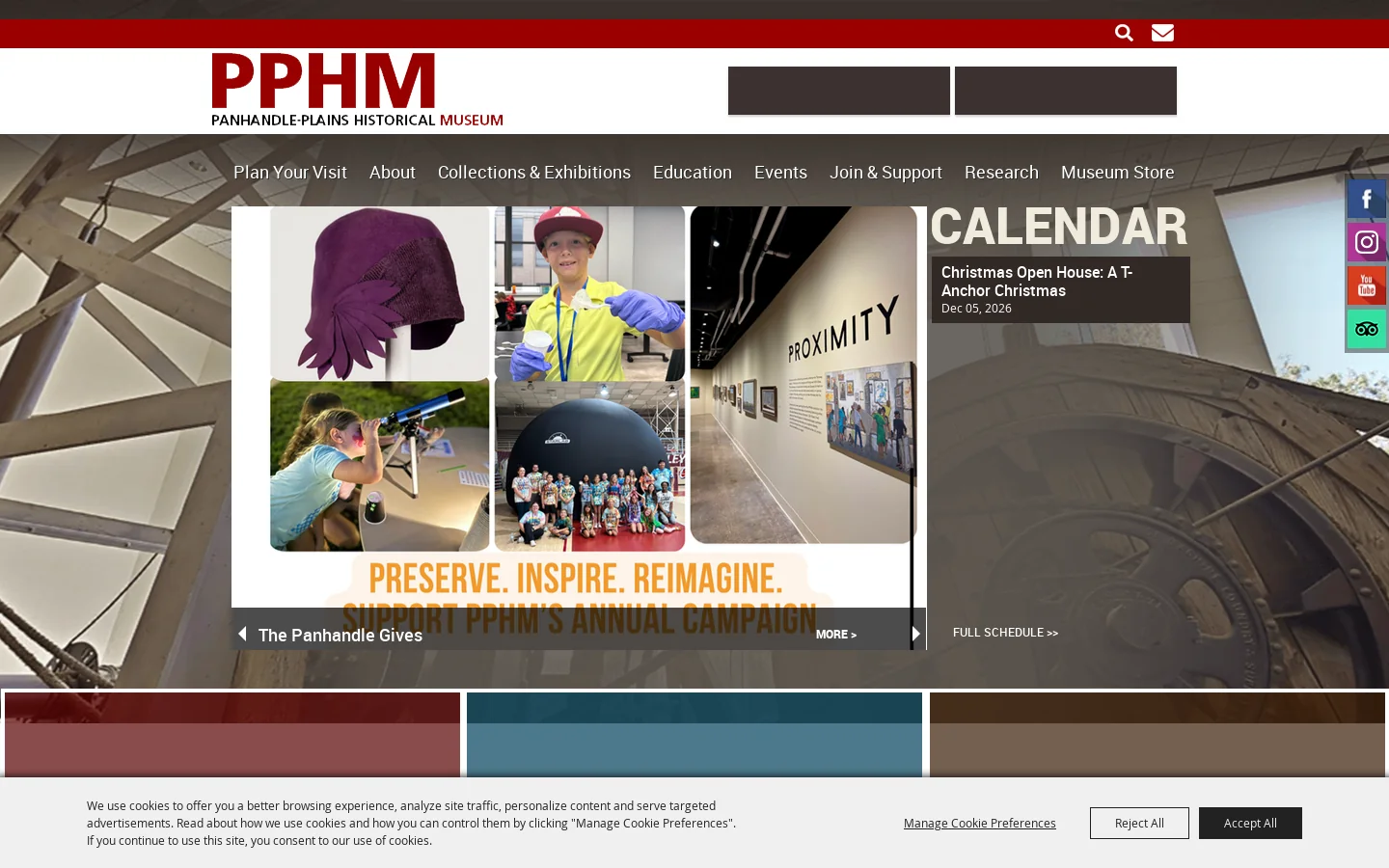 Panhandle-Plains Historical Museum Homepage screenshot