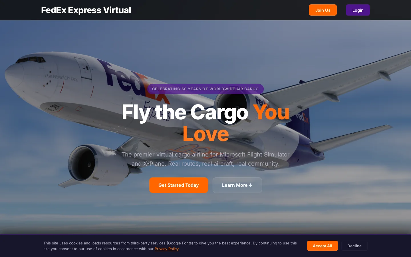 FDXVA Homepage screenshot