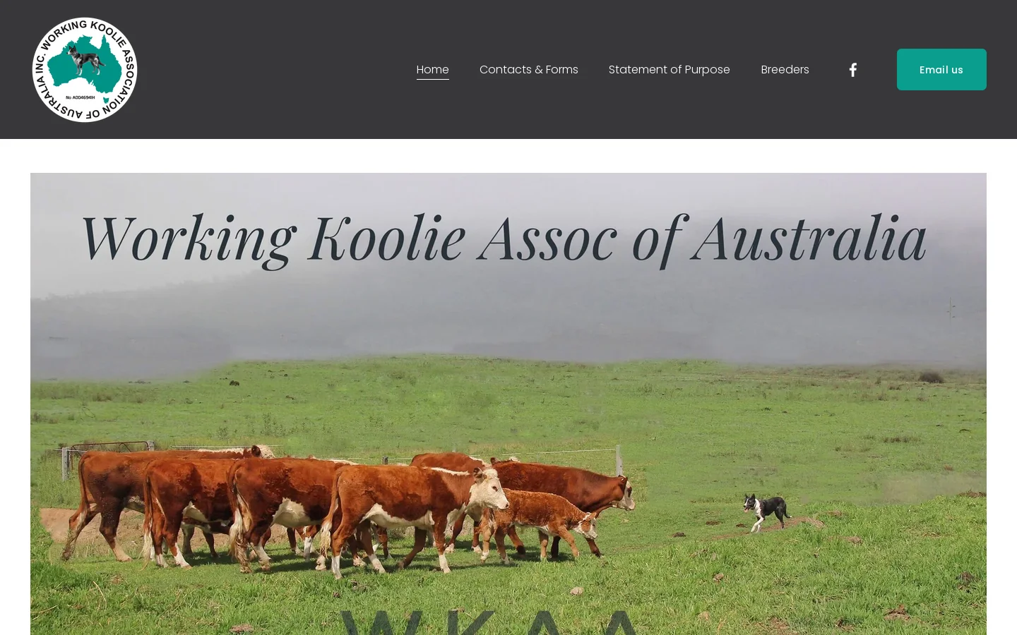WORKING KOOLIE ASSOCIATION OF AUSTRALIA INC. Homepage screenshot
