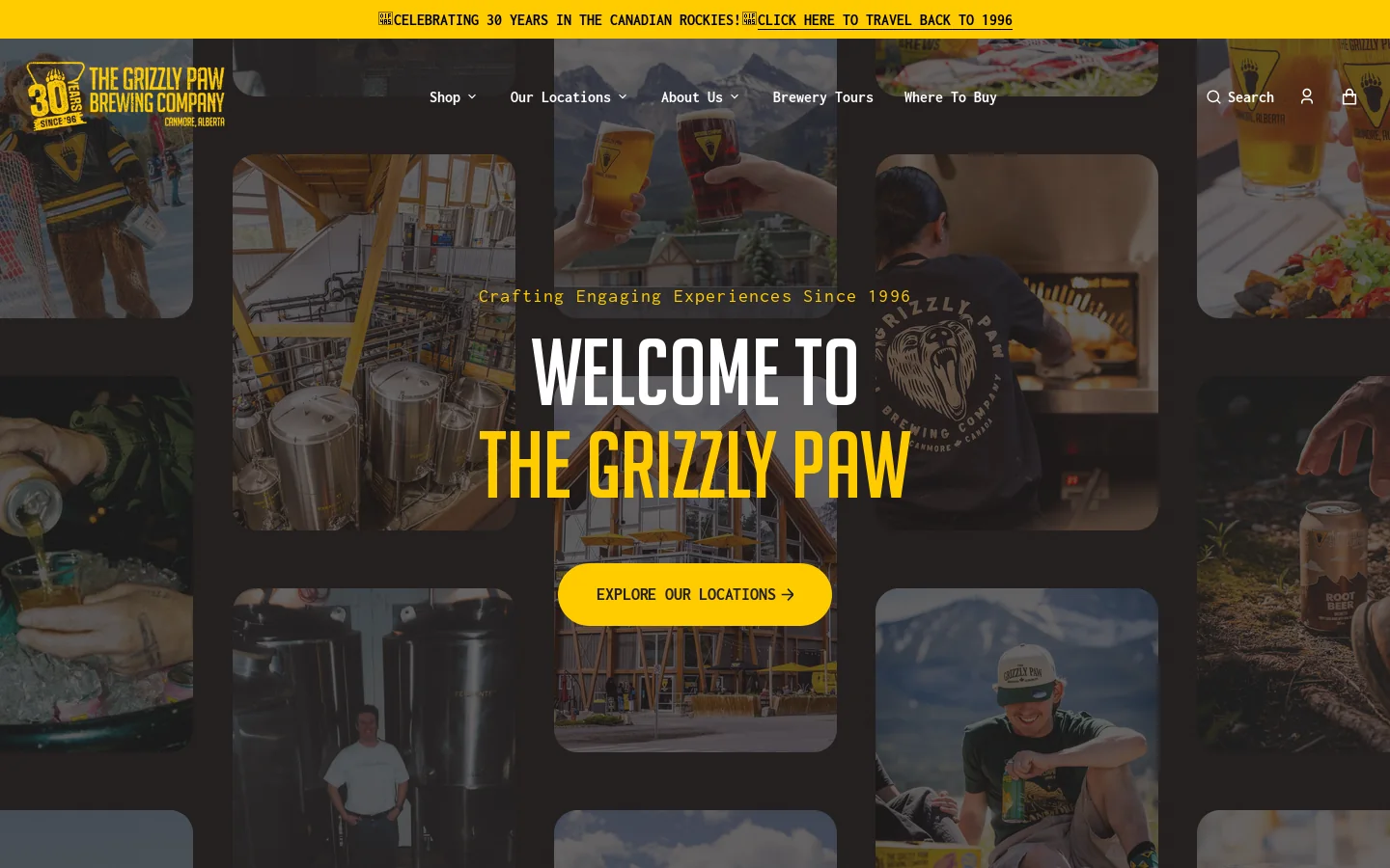 The Grizzly Paw Brewing Company Homepage screenshot