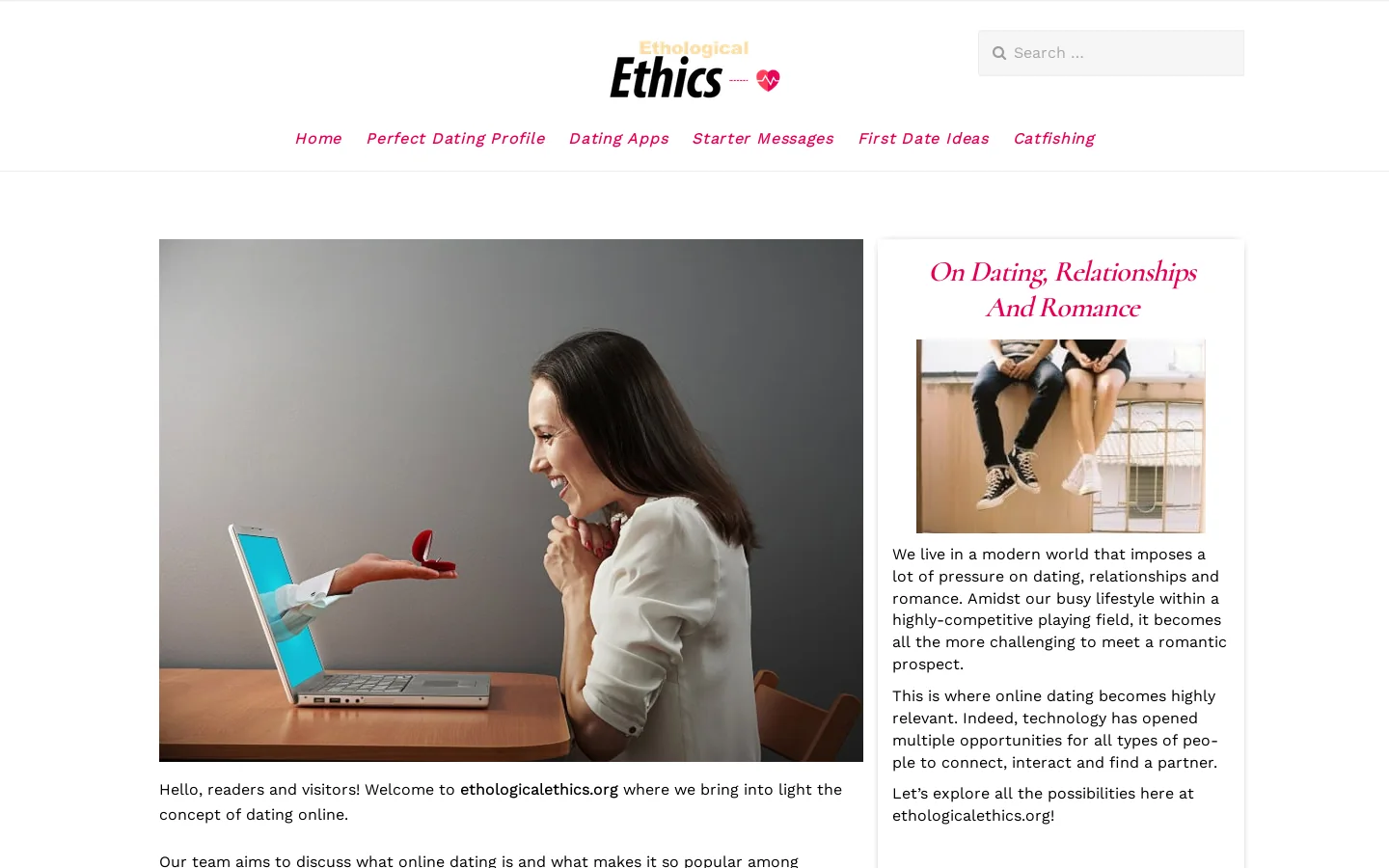 Online Dating: How to Find Romance on the Internet Homepage screenshot