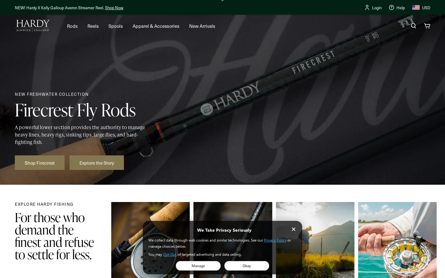 Hardy® Fishing Homepage Homepage screenshot