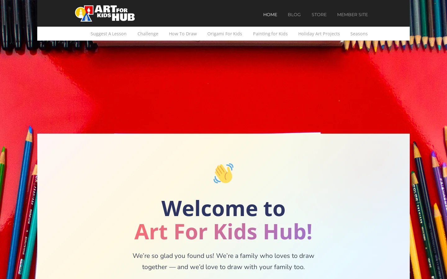 Art For Kids Hub Homepage screenshot