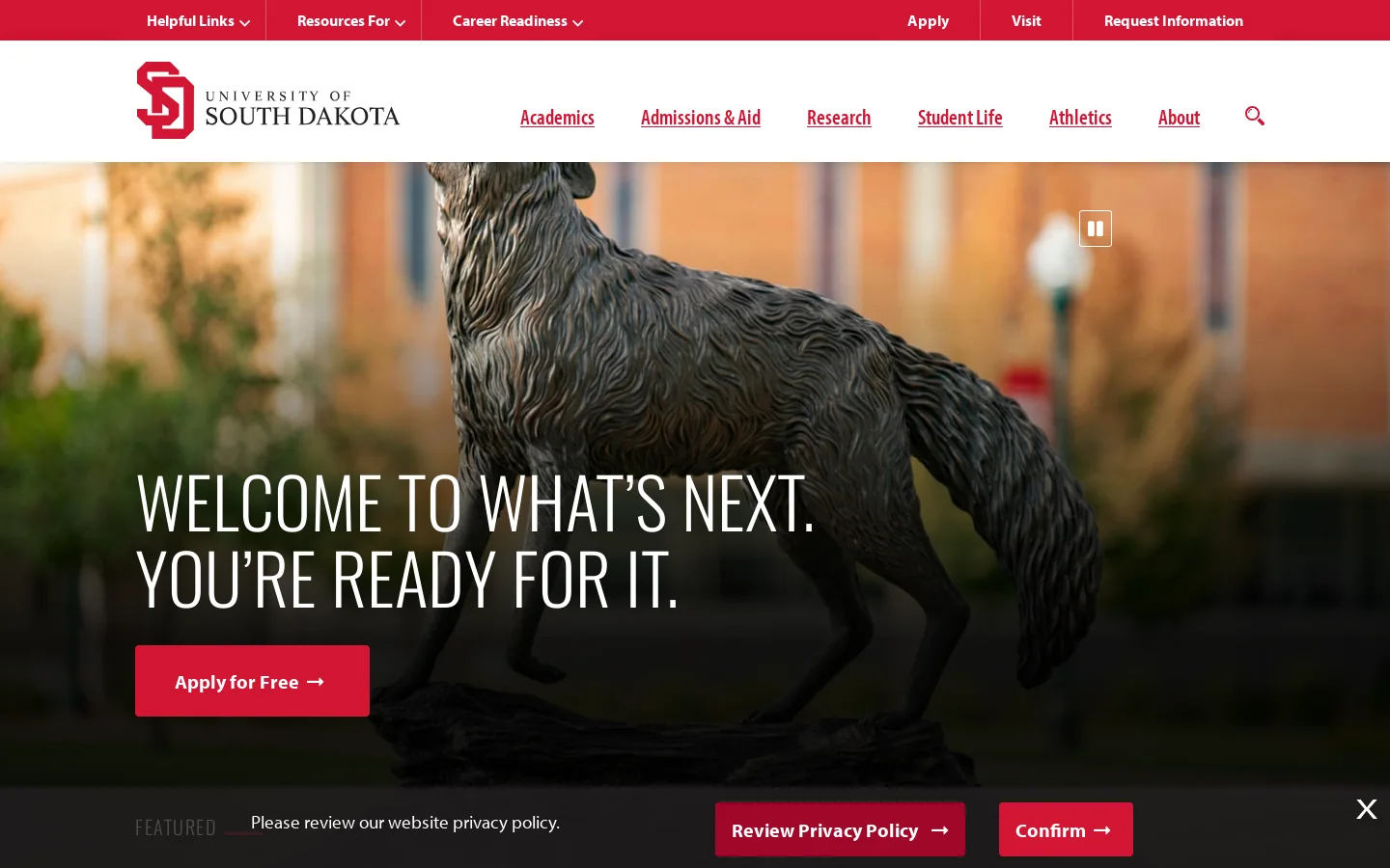 USD Home Homepage screenshot