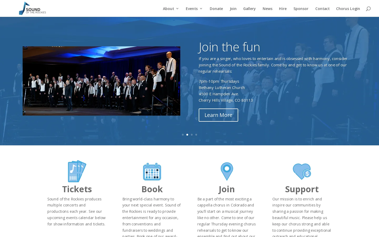 Sound Of The Rockies Homepage screenshot