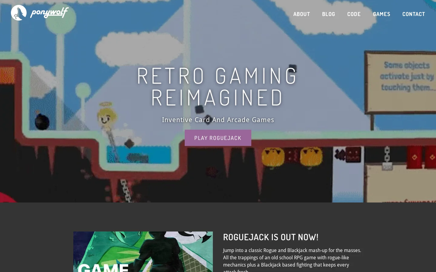 About Ponywolf | Independent Game Studio Homepage screenshot