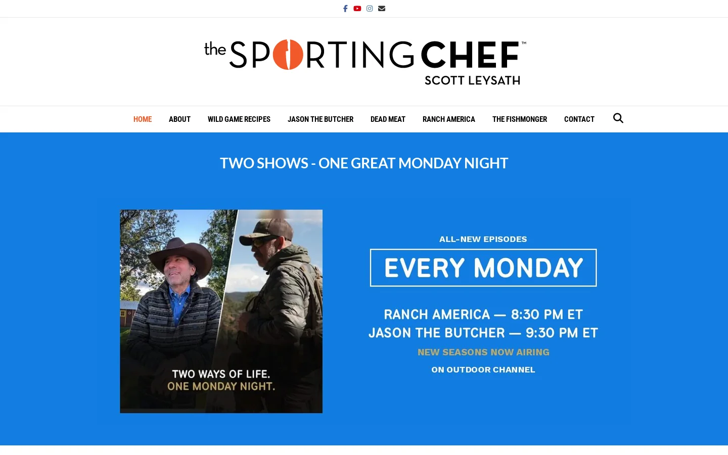 The Sporting Chef - The wild game chef with the best venison recipes Homepage screenshot