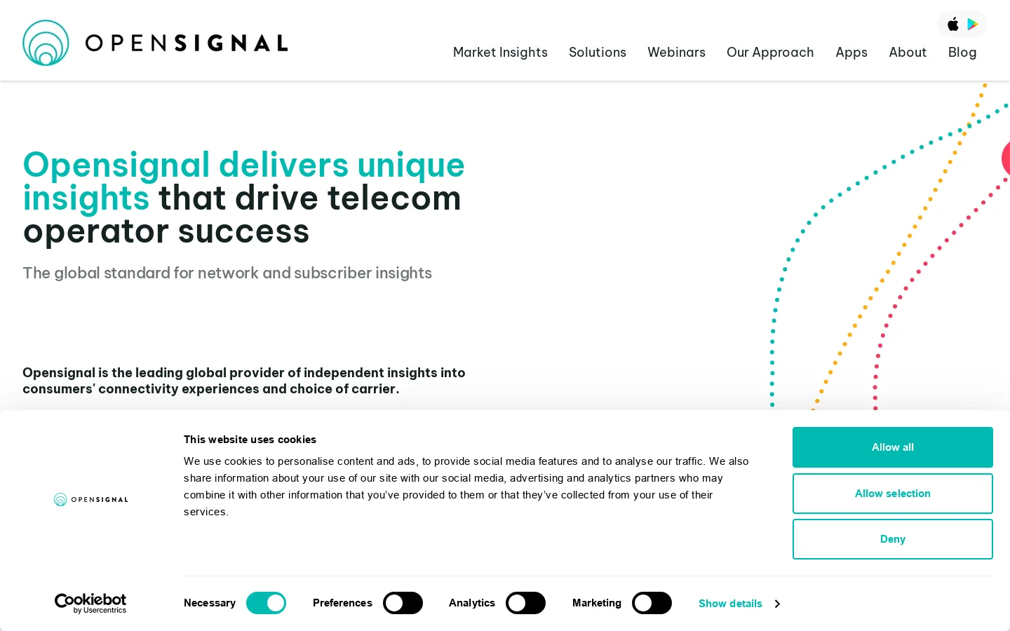 Opensignal Homepage screenshot