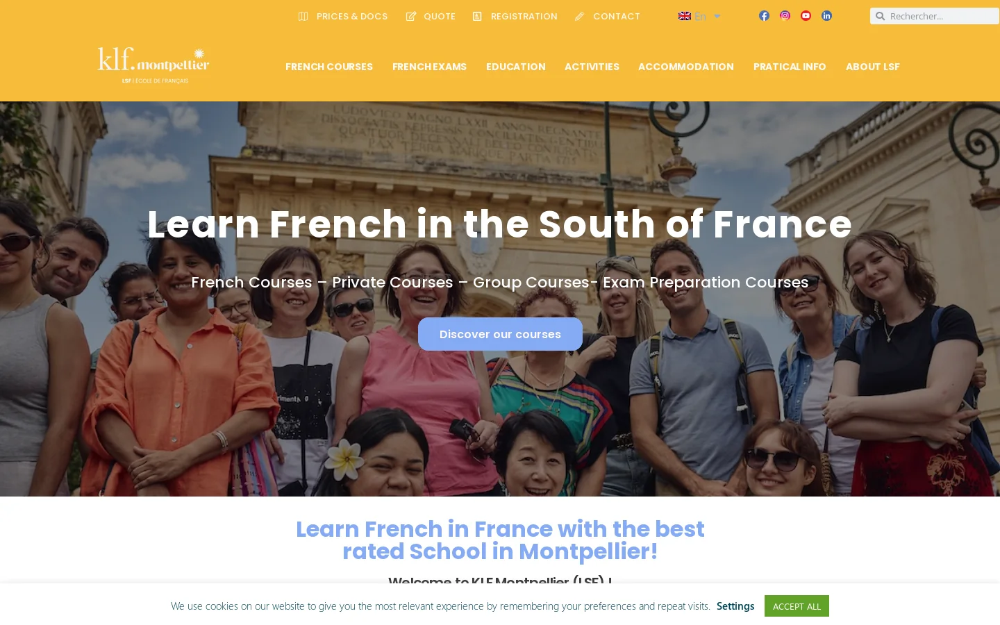 Learn French in France - LSF | Learn French in South of France Homepage screenshot