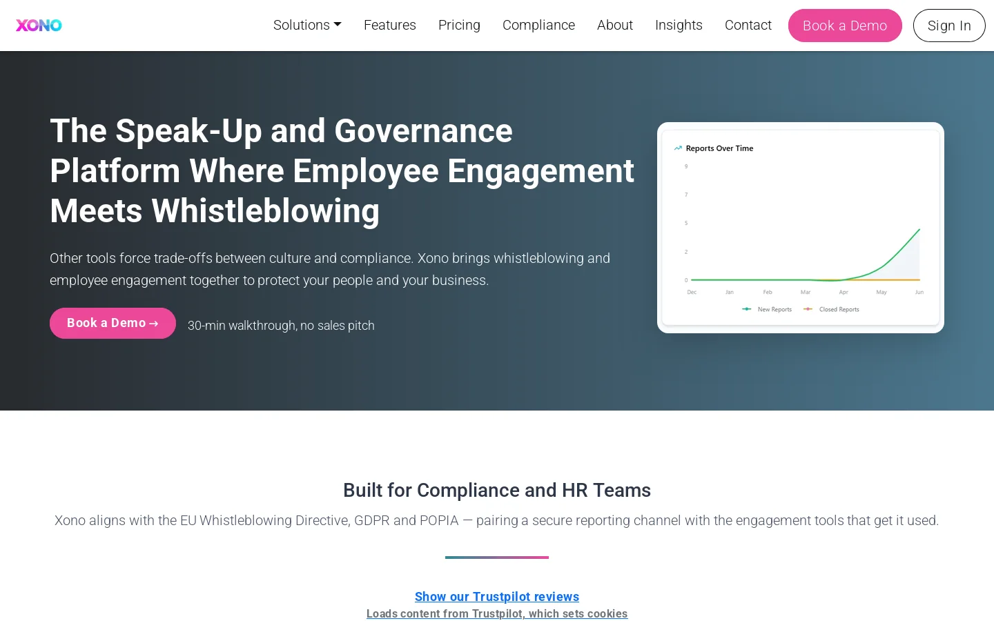 Xono Homepage screenshot