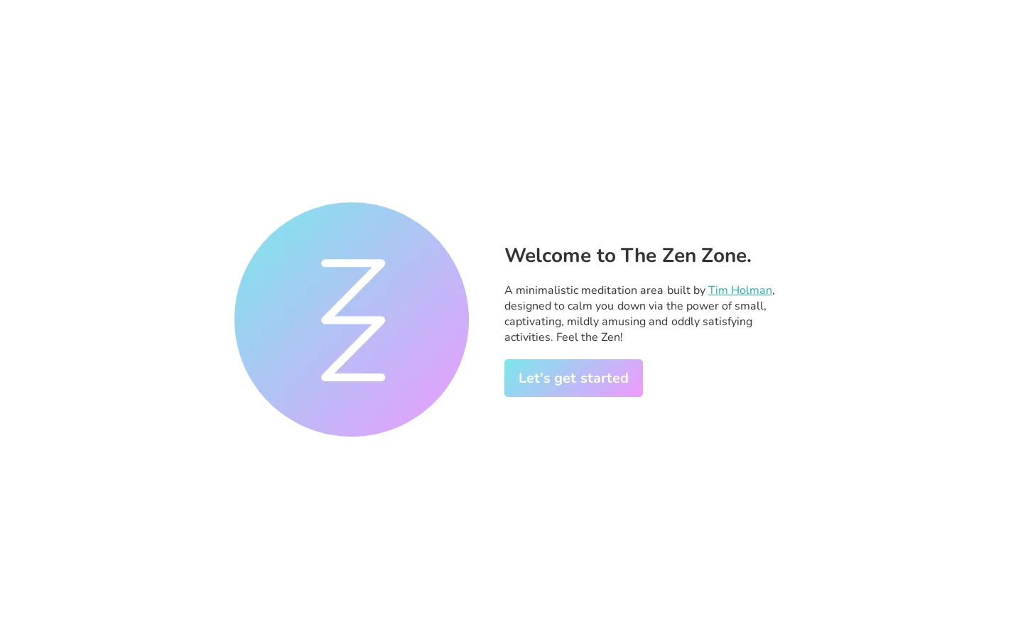 The Zen Zone Homepage screenshot